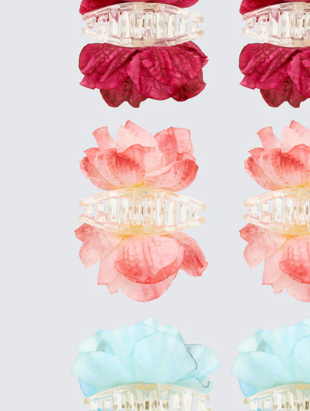 Finesse Kaelis Multi Flower Hair Claw Set - 6 Pack