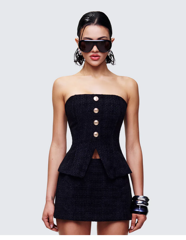 Finesse Nomi Tweed Bandeau Top