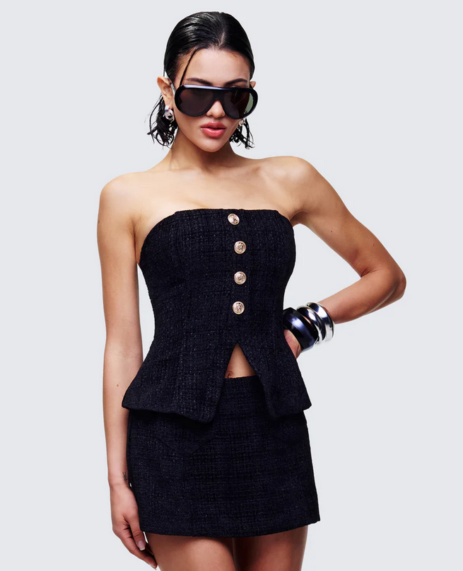 Finesse Nomi Tweed Bandeau Top