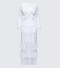 Finesse Lulea White Lace Ruffle Trim Mini Dress