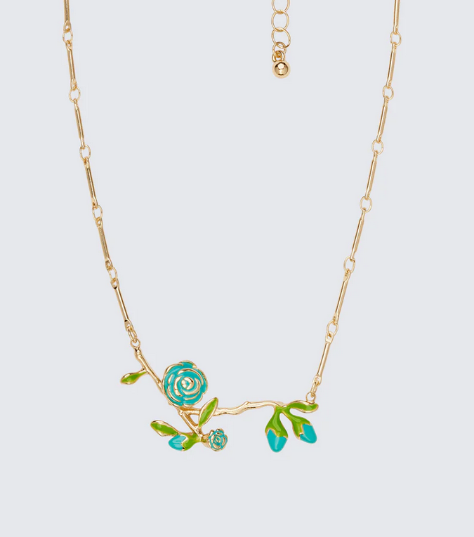 Finesse Azore Gold Rose Branch Necklace