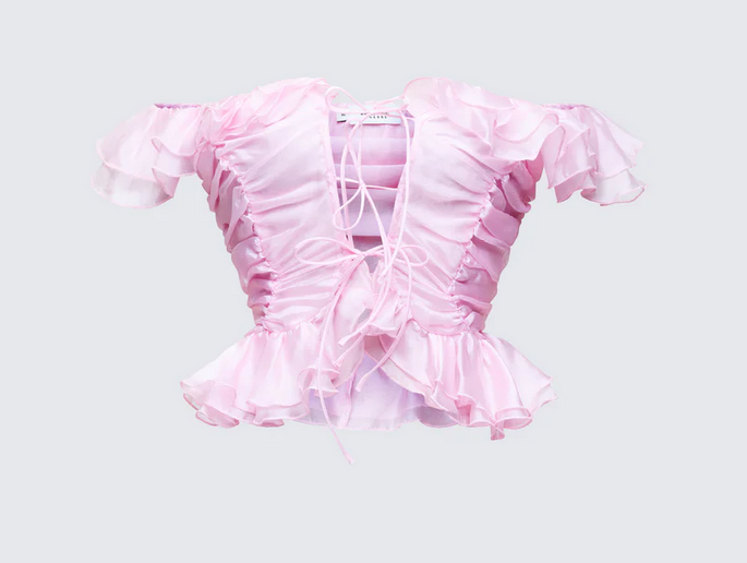 Finesse Sabella Blush Chiffon Sheer Top
