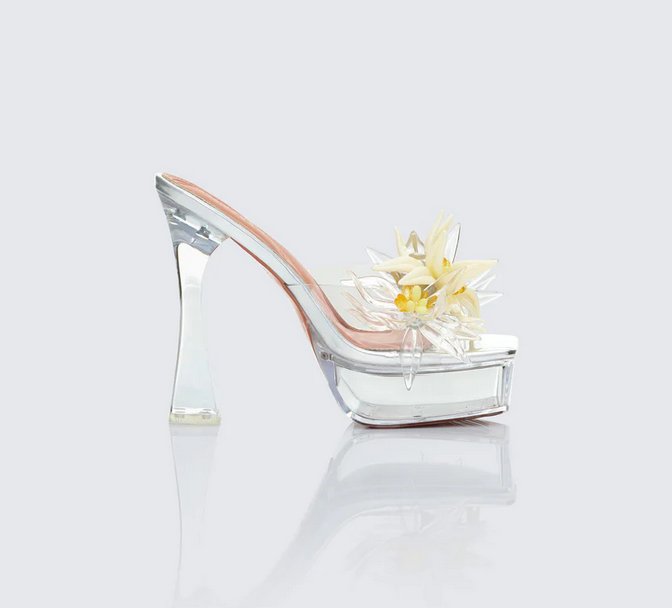 Finesse Poppy Clear Perspex Platform With Flower Detail