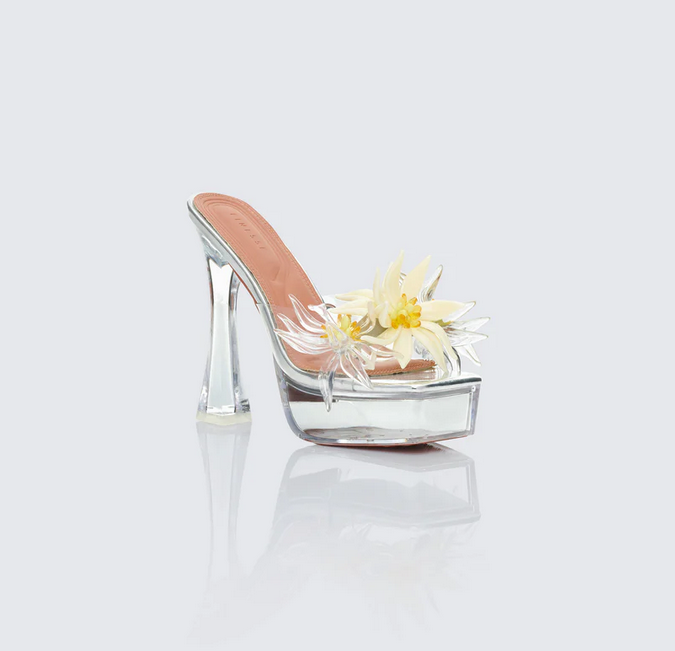 Finesse Poppy Clear Perspex Platform With Flower Detail