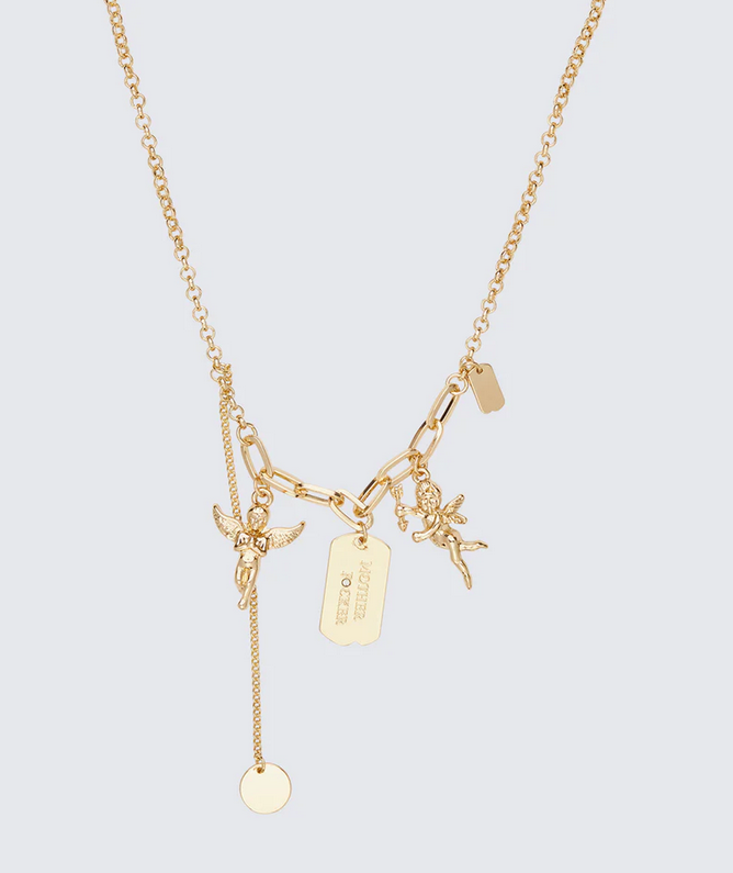 Finesse Blair Gold Cherub Charm Necklace Stack