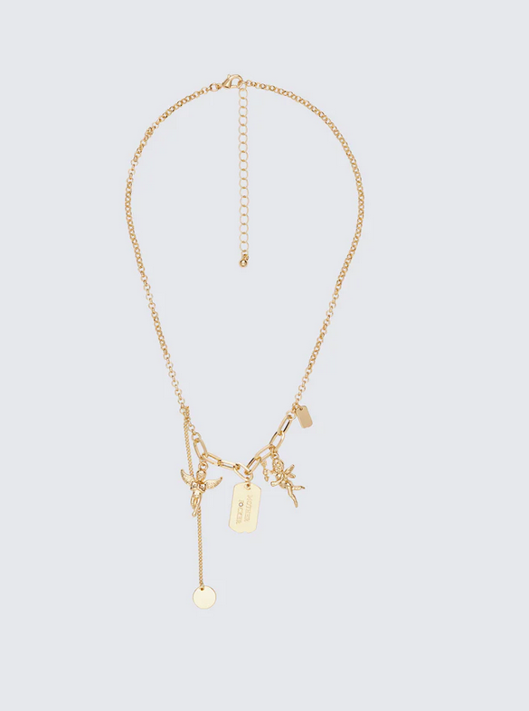 Finesse Blair Gold Cherub Charm Necklace Stack