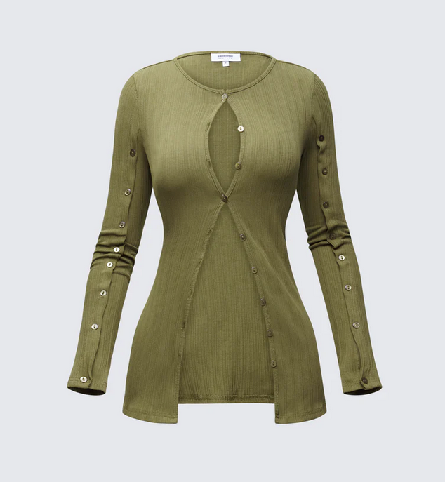 Finesse Aven Olive Texture Button Up Shirt