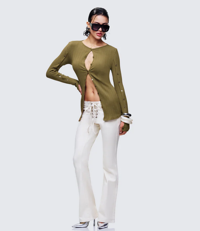 Finesse Aven Olive Texture Button Up Shirt