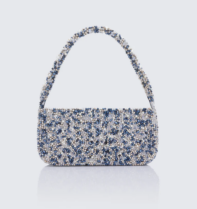 Finesse Asma Silver Beaded Shoulder Bag