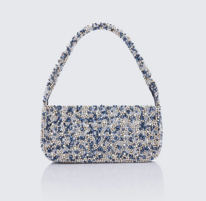 Finesse Asma Silver Beaded Shoulder Bag