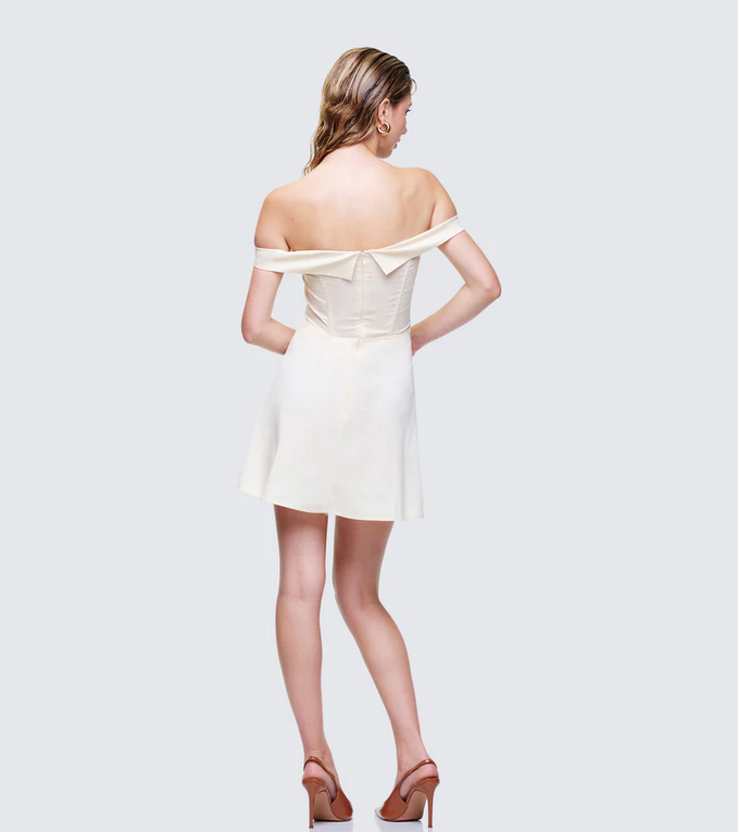 Finesse Nula Yellow Embroidered Mini Dress