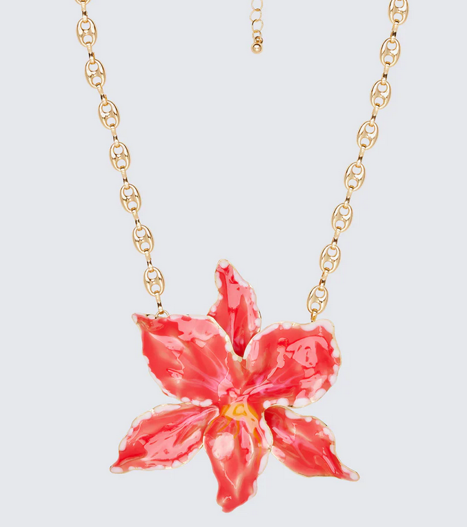 Finesse Sabira Red Orchid Necklace