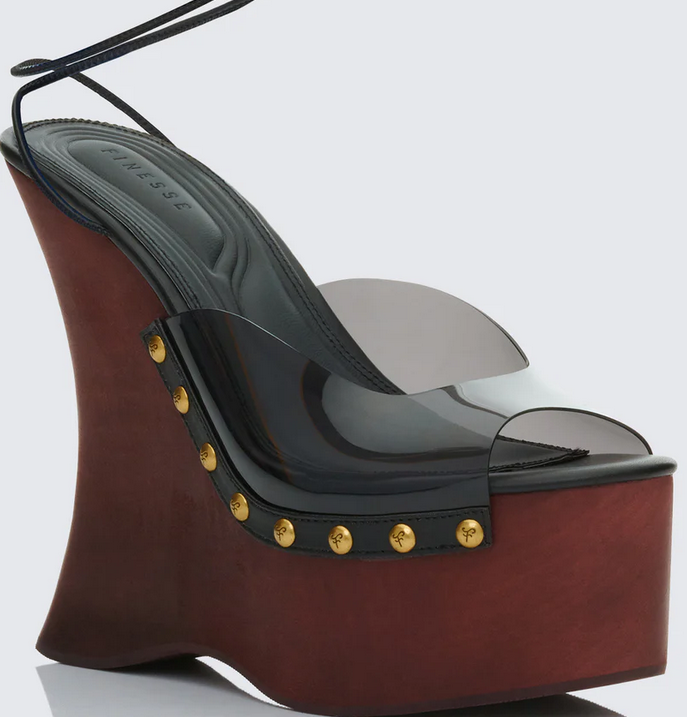 Finesse Arwa Black Perspex Wedges