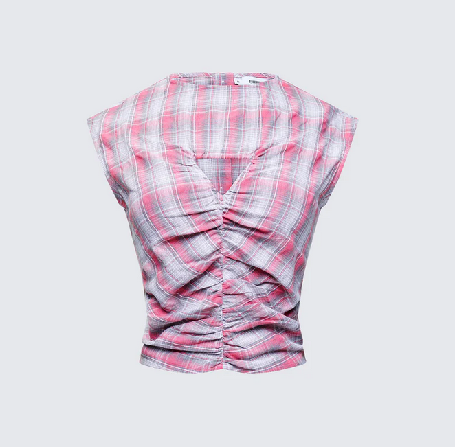 Finesse Malak Multi Check Cutout Shirt