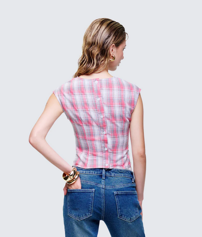 Finesse Malak Multi Check Cutout Shirt