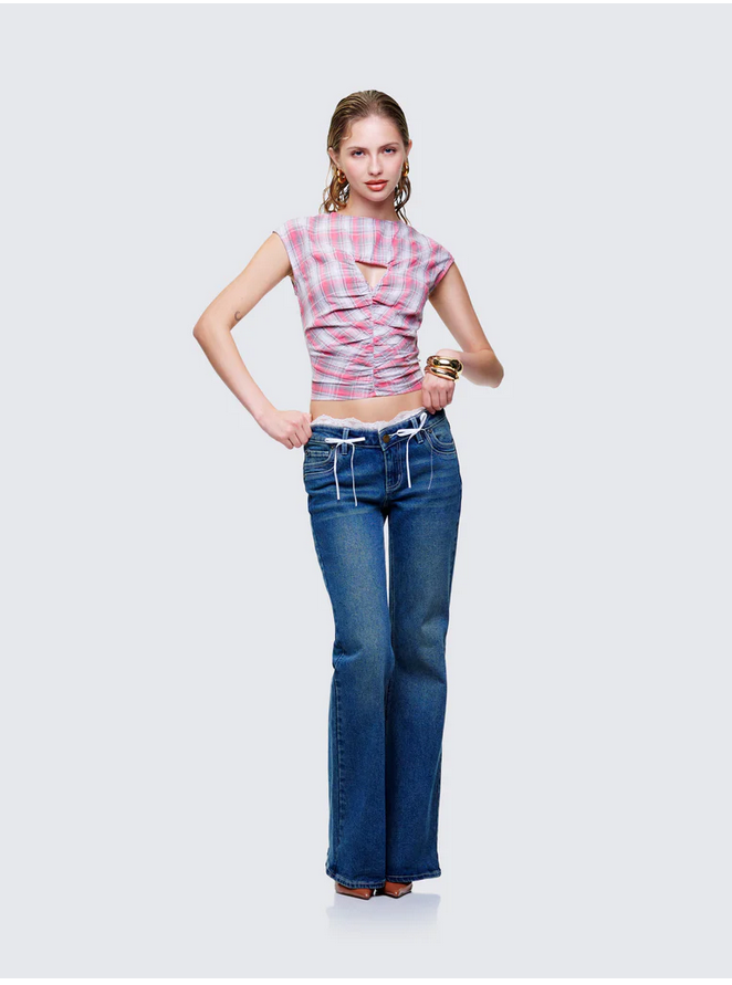 Finesse Malak Multi Check Cutout Shirt