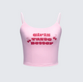 Finesse Elli Pink Printed Slogan Cami Top