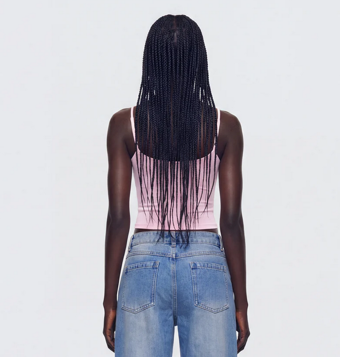 Finesse Elli Pink Printed Slogan Cami Top