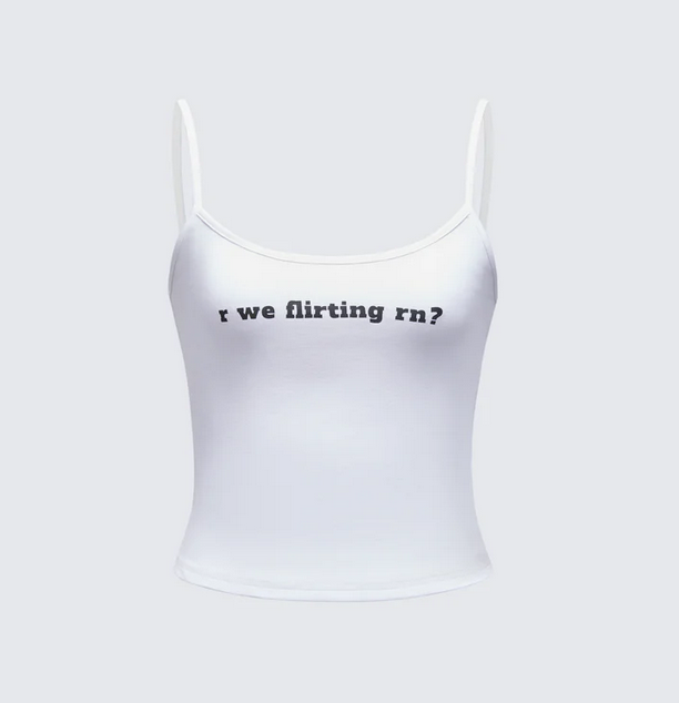 Finesse Callie White Slogan Jersey Cami Top
