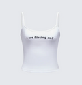 Finesse Callie White Slogan Jersey Cami Top