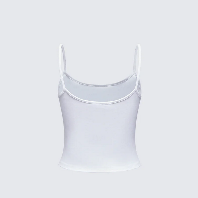 Finesse Callie White Slogan Jersey Cami Top