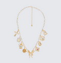 Finesse Kathleen Gold Multi Charm Pearl Necklace
