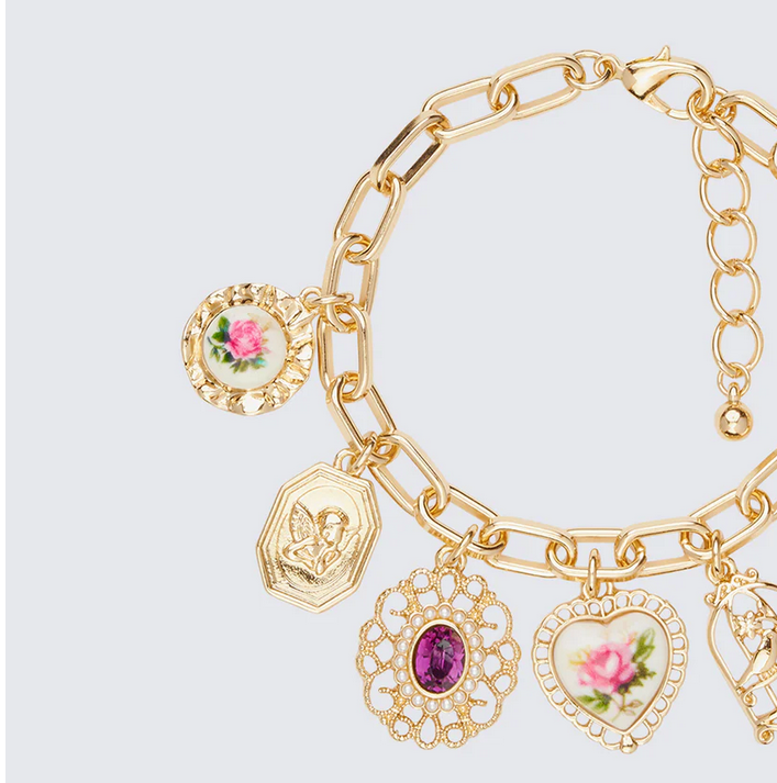 Finesse Sevyn Gold Multi Charm Bracelet