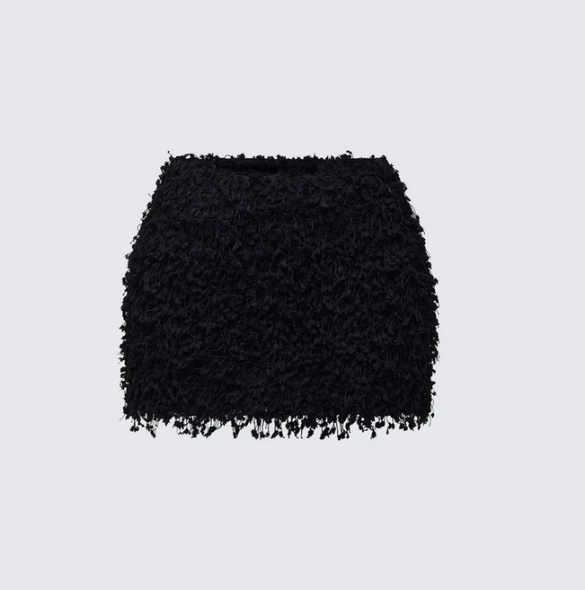 Finesse Morgan Black Knit Mini Skirt
