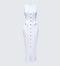 Finesse Tansy Ivory Button Up Maxi Dress