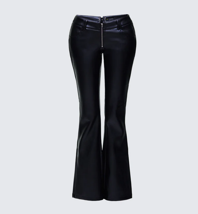 Finesse Salma Black Faux Lace Back Pants
