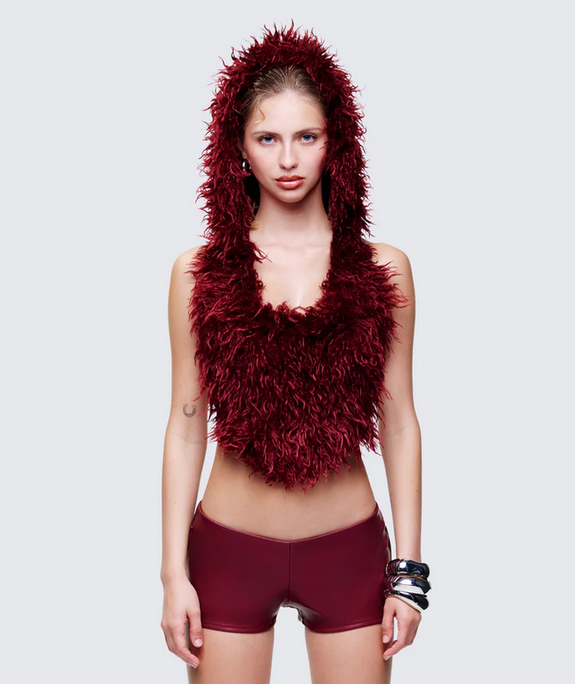 Finesse Tamara Plum Backless Hood Top
