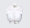 Finesse Larina White Faux Fur Sleeveless Jacket