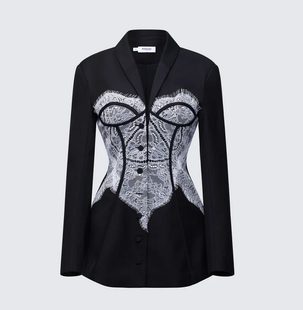 Finesse Brinley Blazed Lace Corseted Blazer