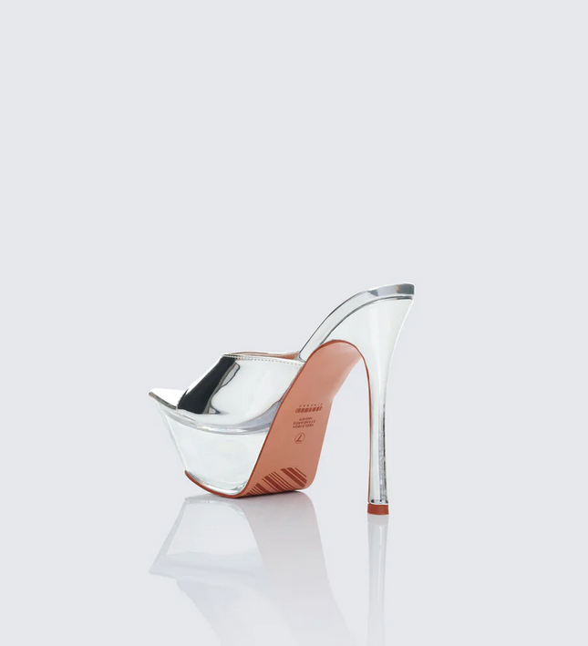 Finesse Clover Clear Perspex Pointed Platform Mules