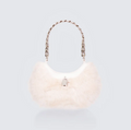Finesse Dora White Fur Lock Bag