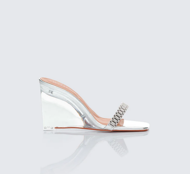 Finesse Wren Clear Perspex Watch Strap Wedge Sandal