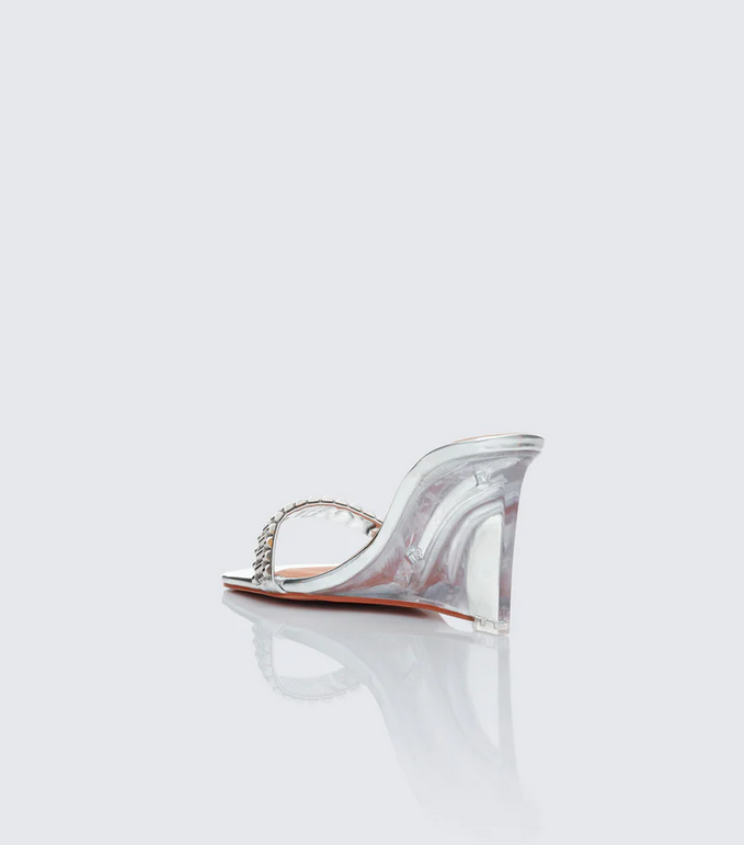 Finesse Wren Clear Perspex Watch Strap Wedge Sandal