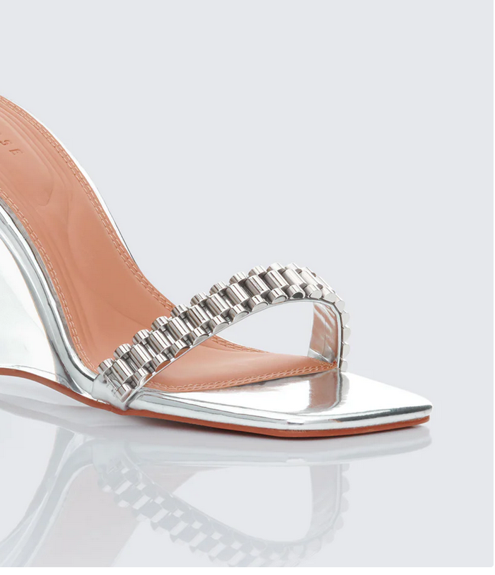 Finesse Wren Clear Perspex Watch Strap Wedge Sandal