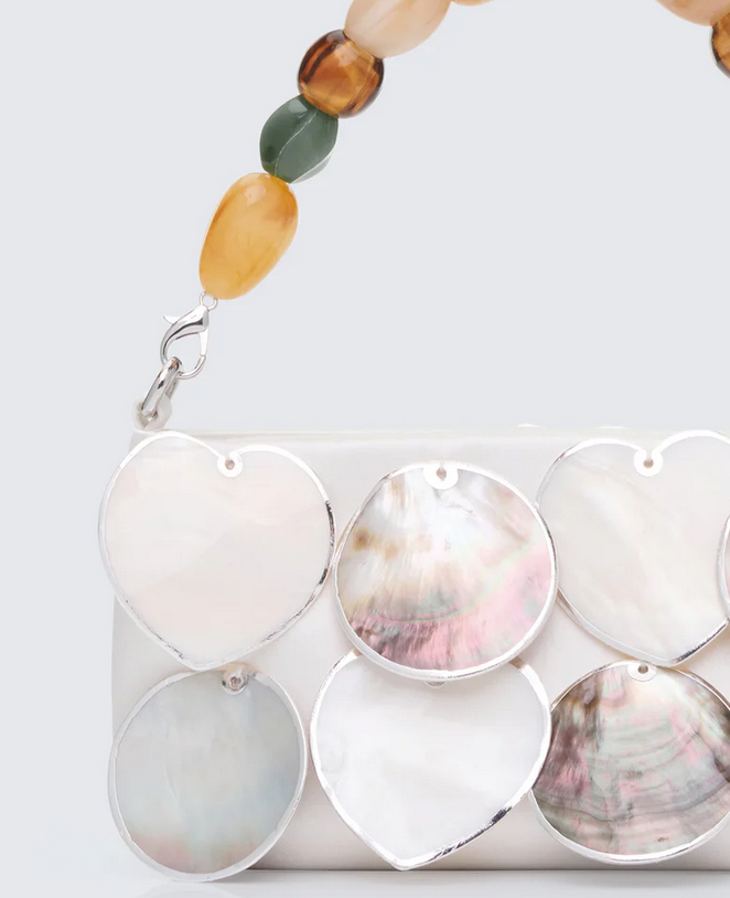 Finesse Magdalena Ivory Real Abalone Occasion Bag