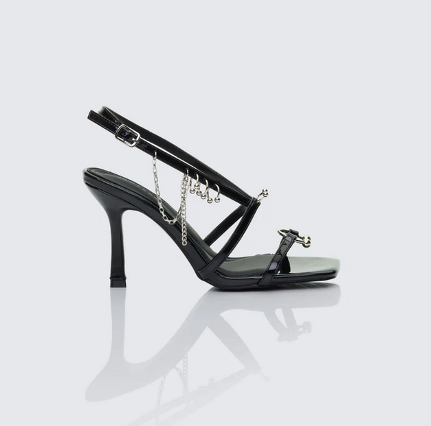 Finesse Ramona Black Piercing Detail Sandal