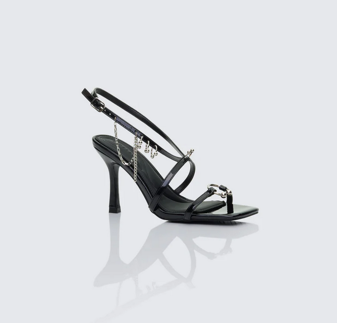 Finesse Ramona Black Piercing Detail Sandal