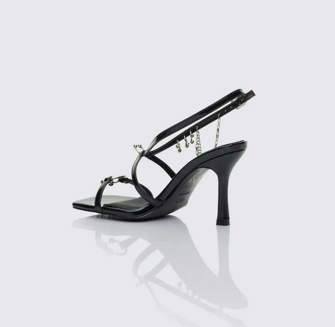 Finesse Ramona Black Piercing Detail Sandal