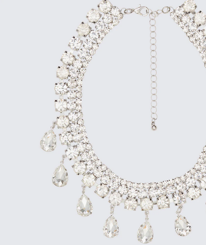 Finesse Lioré Silver Crystal Choker