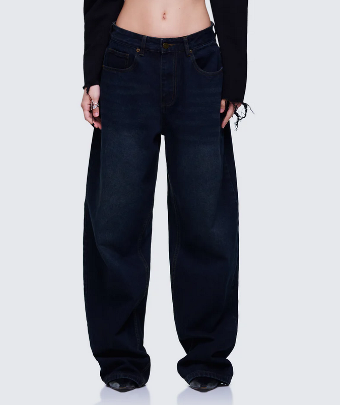 Finesse Haylie Blue Denim Baggy Pant