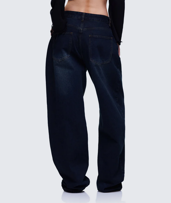 Finesse Haylie Blue Denim Baggy Pant