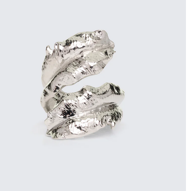 Finesse Emerald Silver Leaf Bracelet
