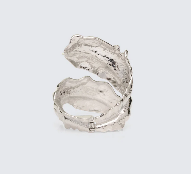 Finesse Emerald Silver Leaf Bracelet