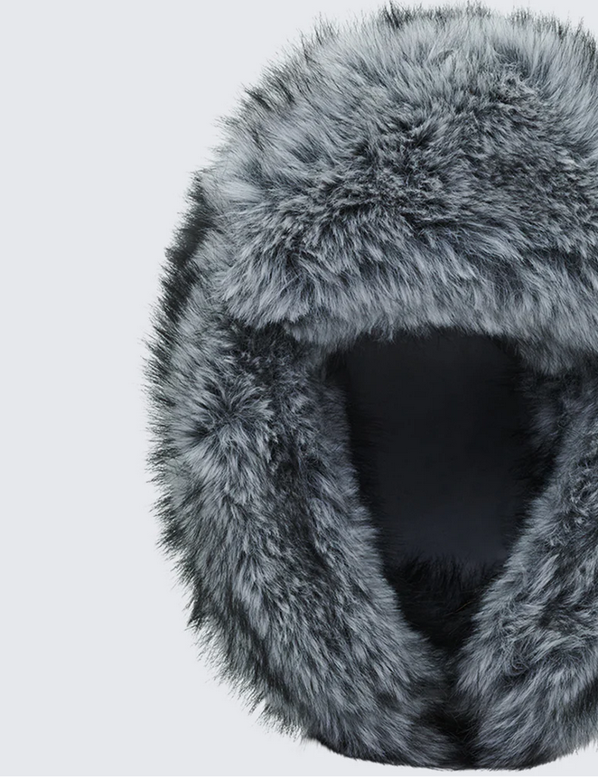 Finesse Liza Grey Faux Fur Trapper Hat