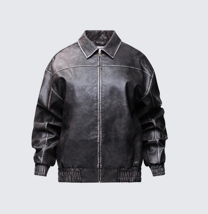 Finesse Hallow Brown Vegan Leather Jacket