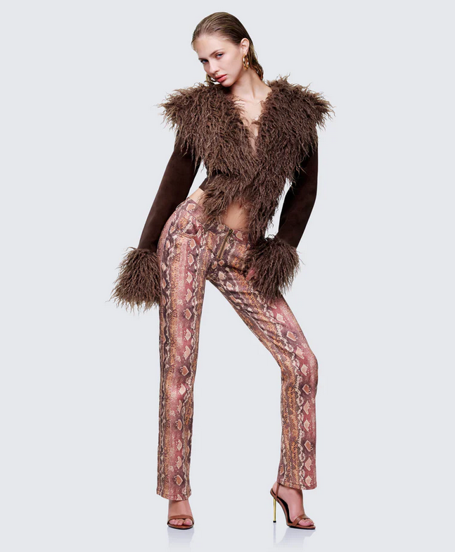 Finesse Athena Natural Snake Print Jeans